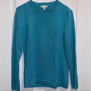 *V-Neck Turquoise Sweater - Croft & Barrow
